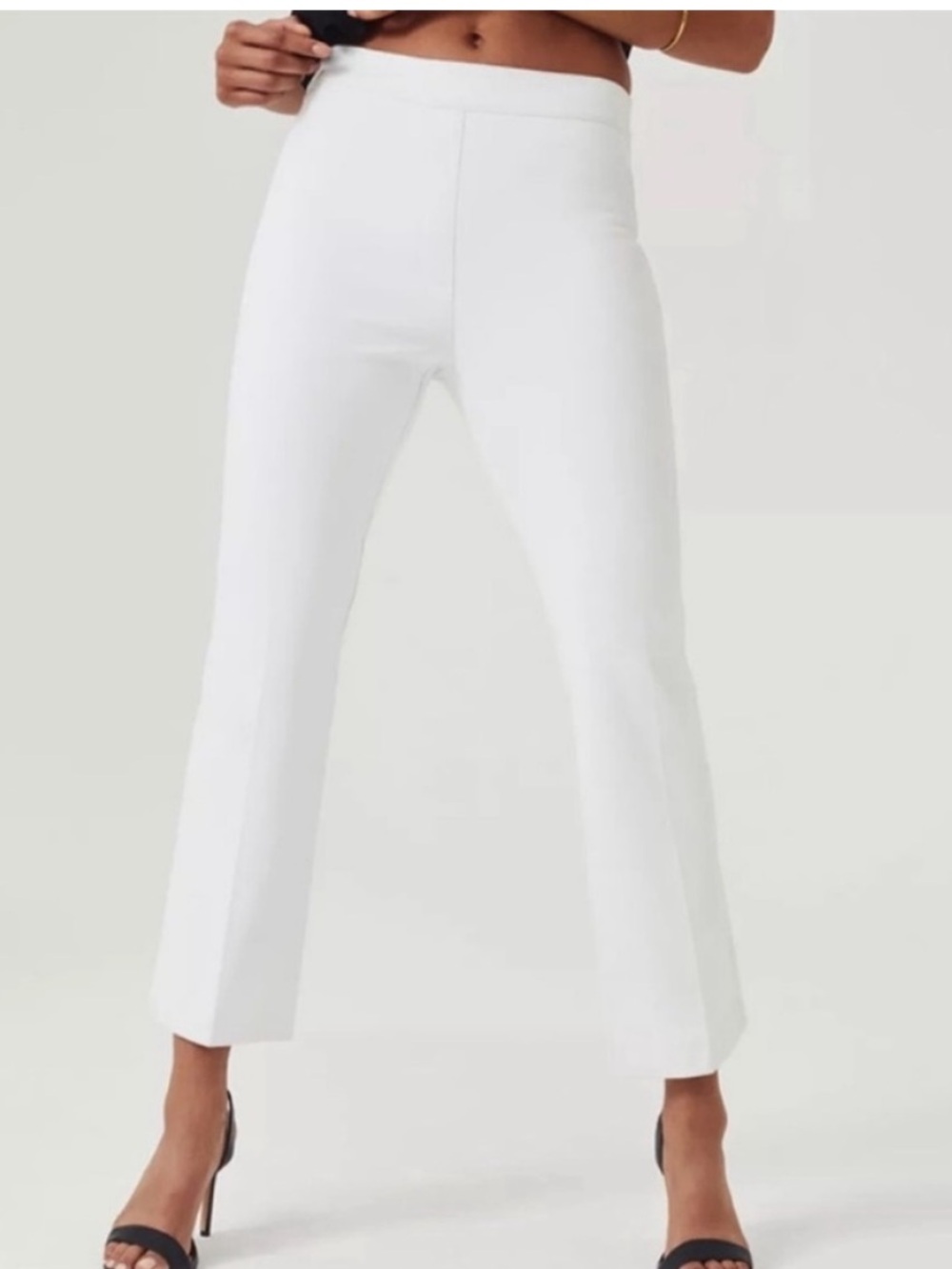 Spanx Small Regular Pants On-the-Go Silver Linings Kick Flare Classic White NWT